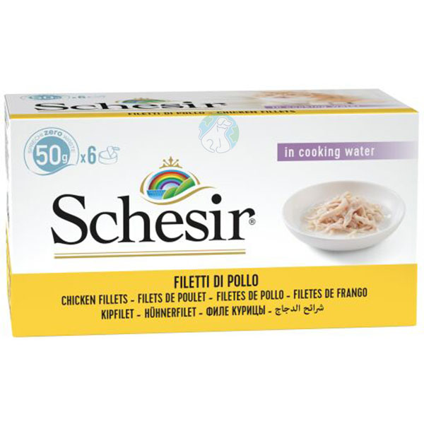 مولتی پک کنسرو گربه بالغ 6عددی طعم مرغ Schesir